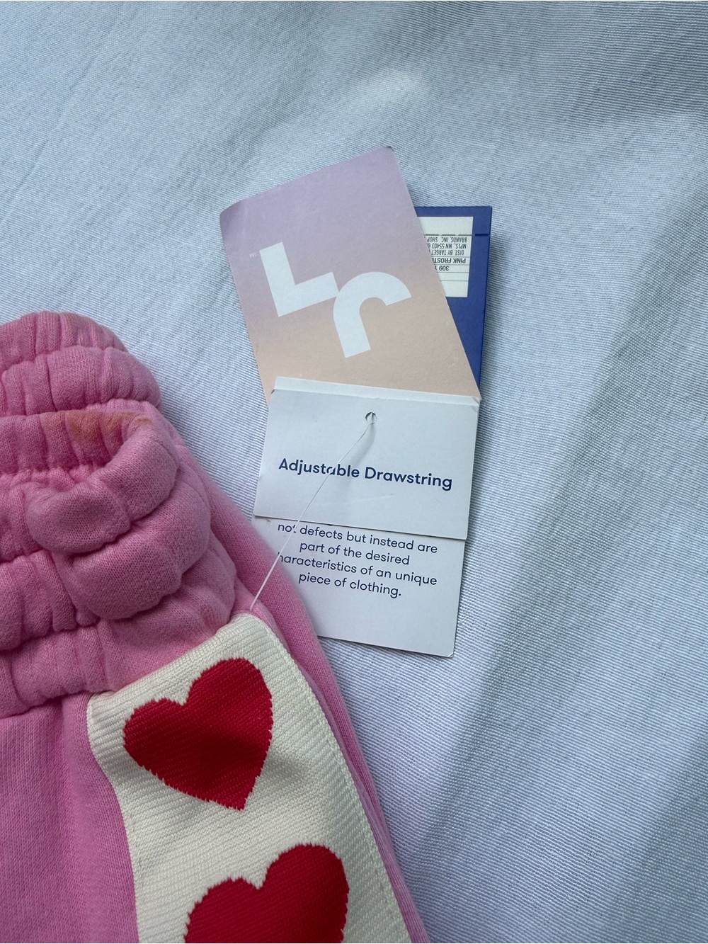 Size XS NEW Joy Lab Pink Heart-Trim Ladies Sweatpants - Picture 8 of 9